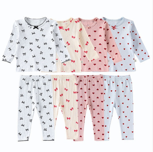 長袖パジャマセット リボン/ハートプリント【mh0011720】