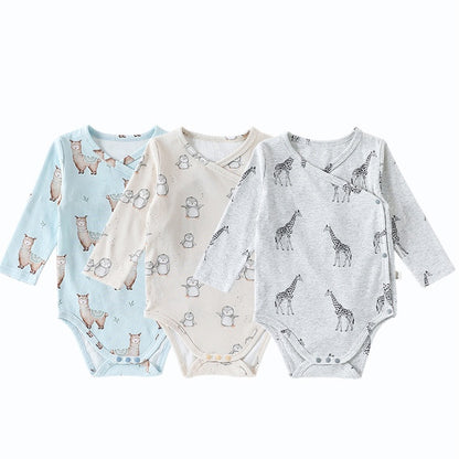 長袖肌着ロンパース/パンツ アニマル/星月プリント ボディスーツ【mh0011724】