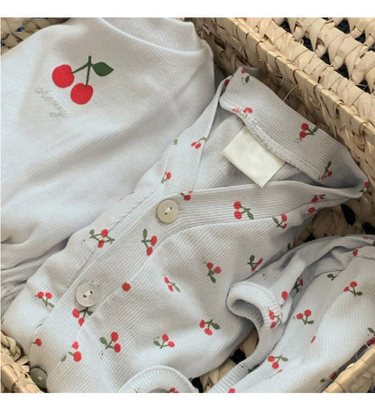 Cherry Print Cotton Romper チェリー ロンパース【mh0012621】