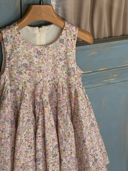 Vintage Floral Sleeveless Dress フローラル ノースリーブワンピース【mh0013241】