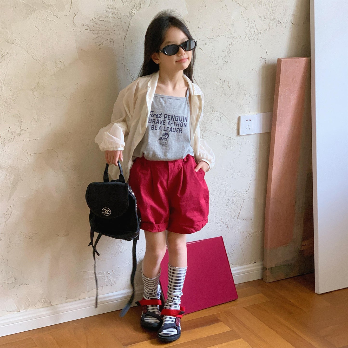 Pennant Patch Graphic Cotton Shorts ワッペン ショートパンツ【mh0012650】