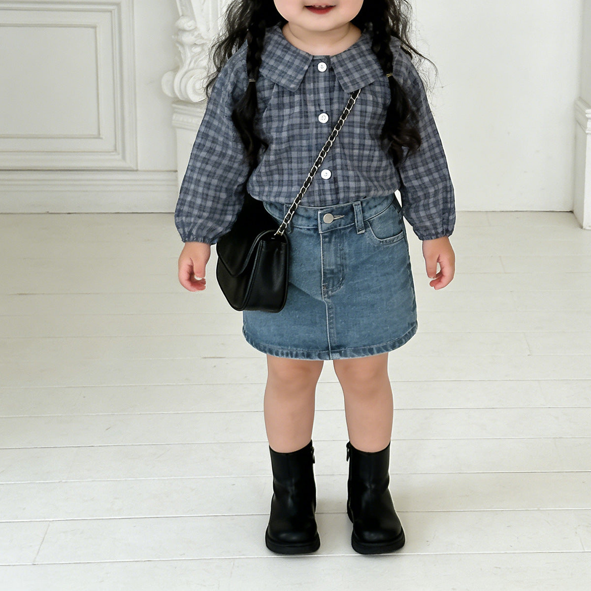 Vintage Plaid Cotton Shirt チェック柄 コットン 長袖シャツ【mh0012498】