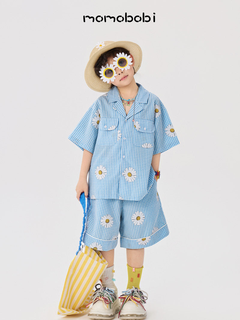 Daisy Gingham Shirt Shorts デイジー チェックシャツ ショートパンツ【mh0013007】