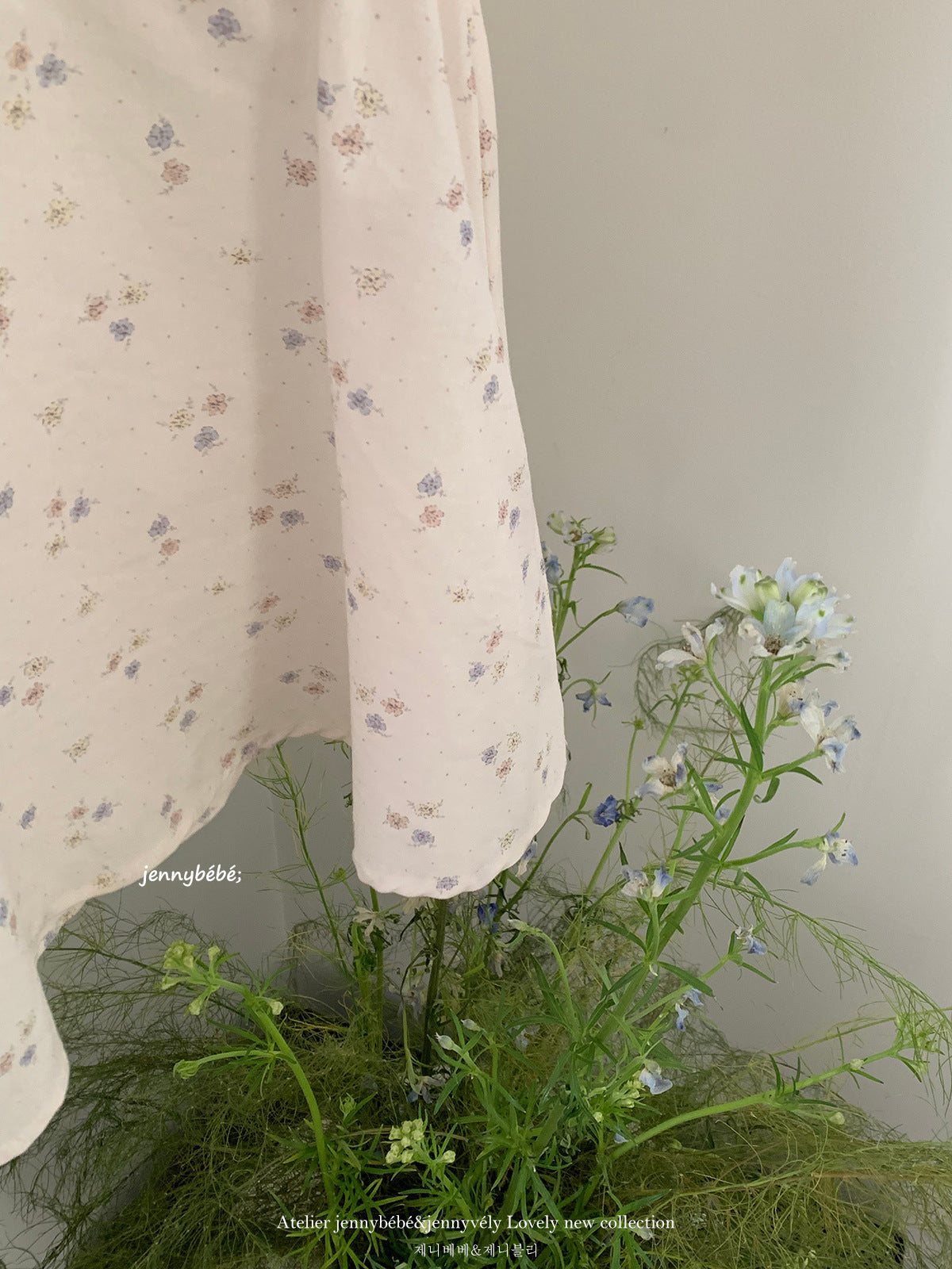 Floral Cotton Frill Dress 花柄 コットン 袖フリル ワンピース【mh0012550】