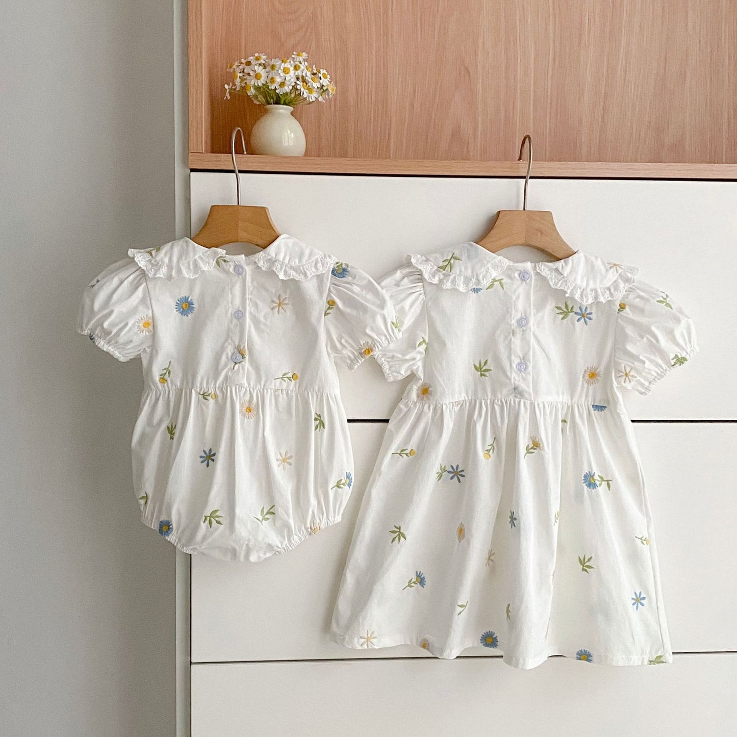 Floral Puff Sleeve Romper Dress パフスリーブ ロンパース ワンピース【mh0013167】