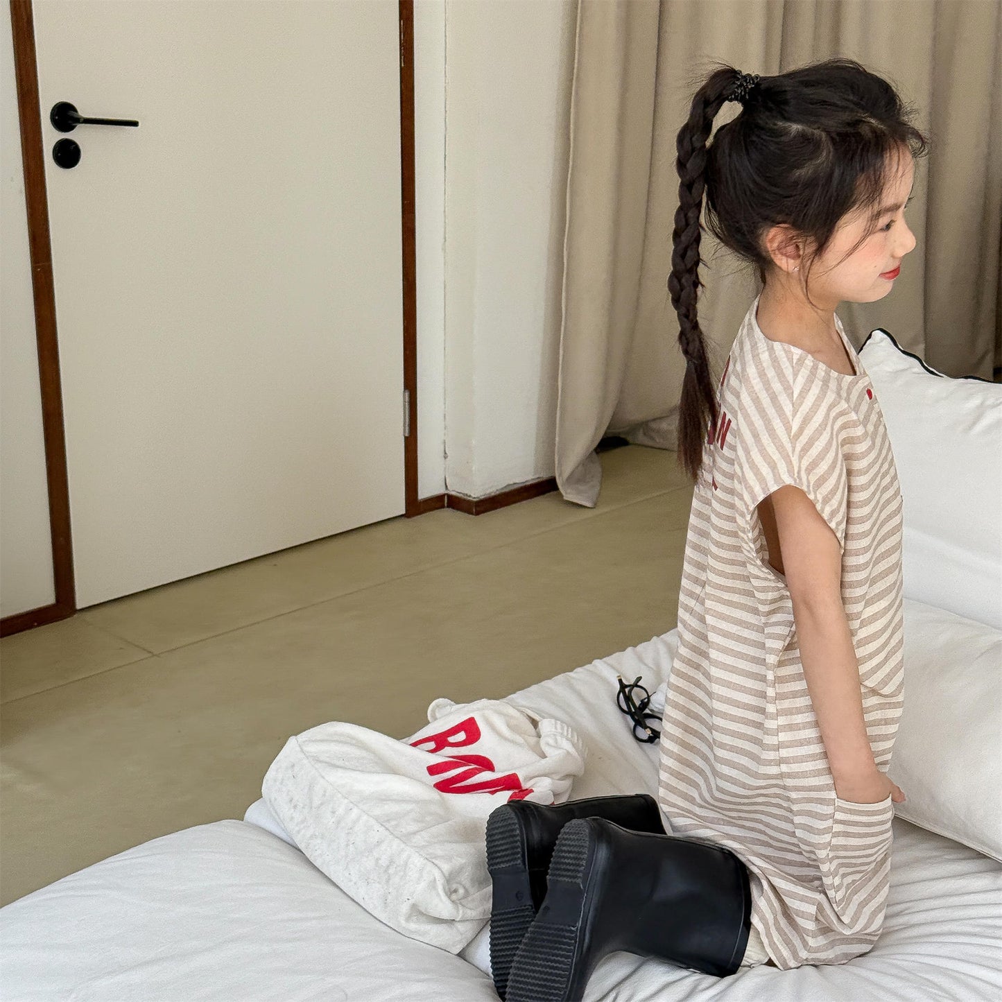 Striped Sleeveless All-in-one ボーダー ノースリーブジャンプスーツ【mh0013219】