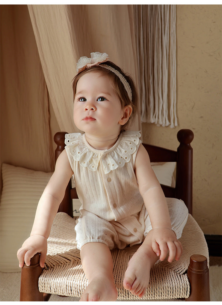 Lace Cotton Romper レース ノースリーブロンパース【mh0013027】