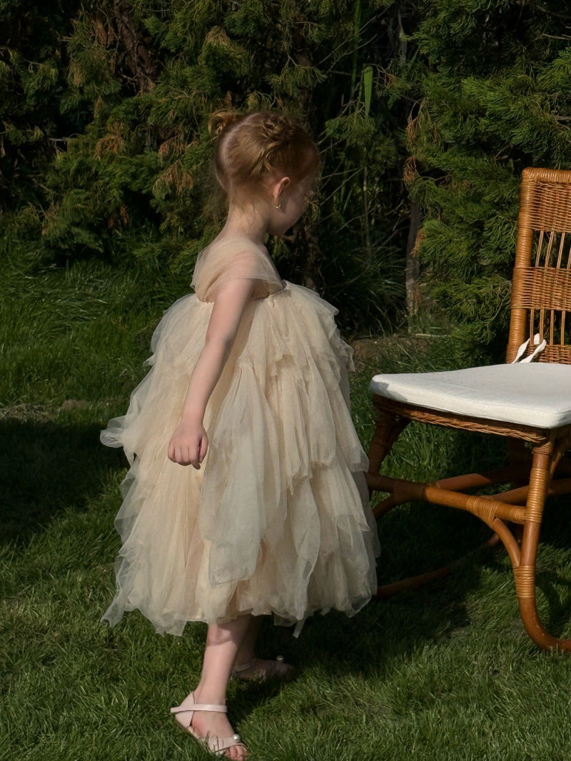 Heavy Craftsmanship Mesh Birthday Dress チュール ノースリーブワンピース【mh0013251】