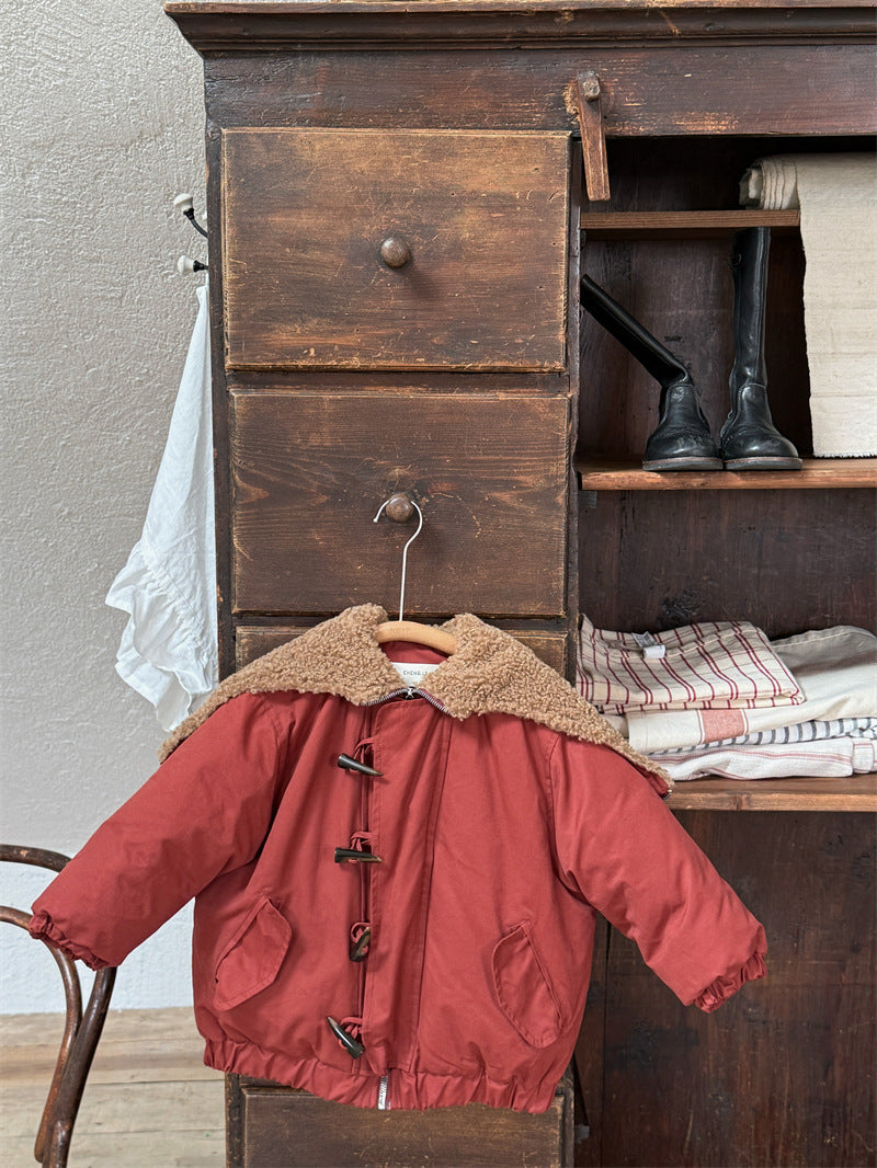 ジャケット 中綿 ボア襟 ダッフル風 トグルボタン ショート丈 アウター【mh0011615】