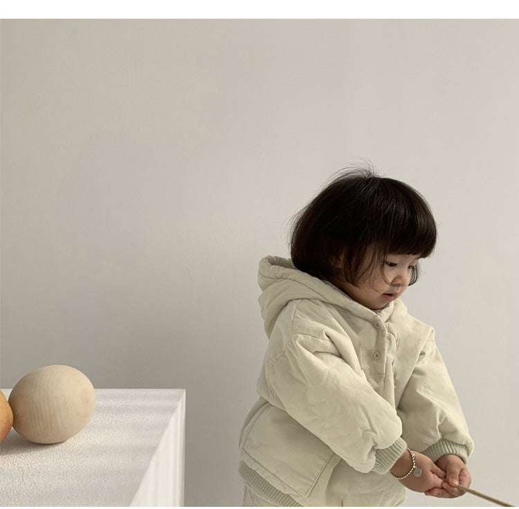 Corduroy Padded Hoodie & Pants Set コーデュロイ 中綿パーカー パンツ【mh0012646】