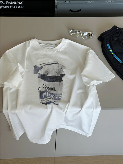 Graphic Cotton Tee ミルクプリント 半袖Tシャツ【mh0012970】