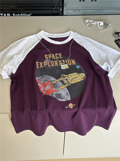 Space Explorer Raglan T-shirt ラグラン 宇宙 Tシャツ【mh0012944】