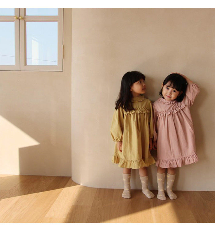 Ruffle Collar Layered Princess Dress フリル 長袖ワンピース【mh0012629】