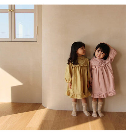 Ruffle Collar Layered Princess Dress フリル 長袖ワンピース【mh0012629】