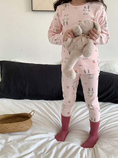 Long Sleeve Printed Pajamas 長袖 プリント パジャマ セット【mh0012243】