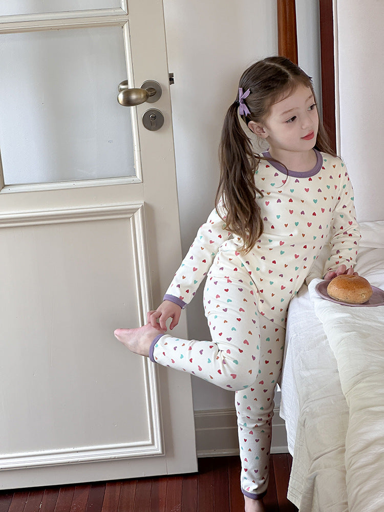 Long Sleeve Printed Pajama Set 長袖 プリント パジャマ セット【mh0012244】