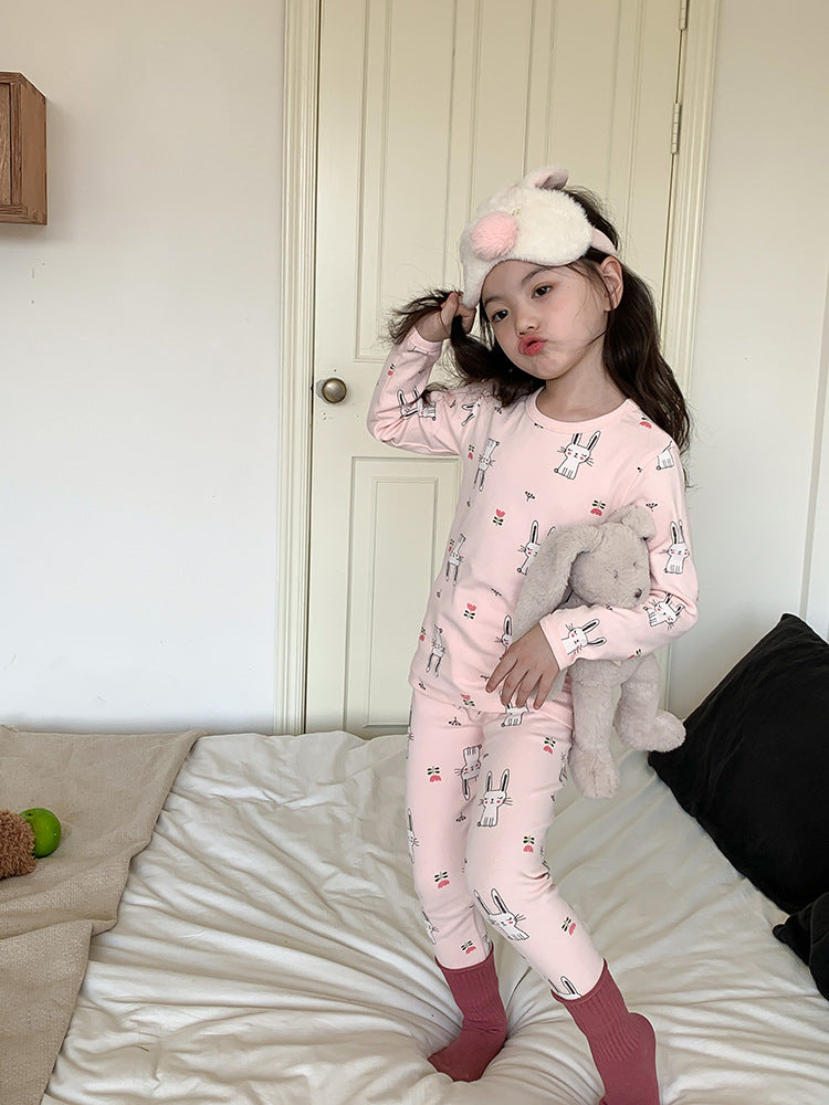 Long Sleeve Printed Pajamas 長袖 プリント パジャマ セット【mh0012243】