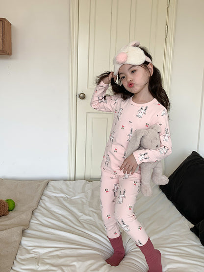 Long Sleeve Printed Pajamas 長袖 プリント パジャマ セット【mh0012243】