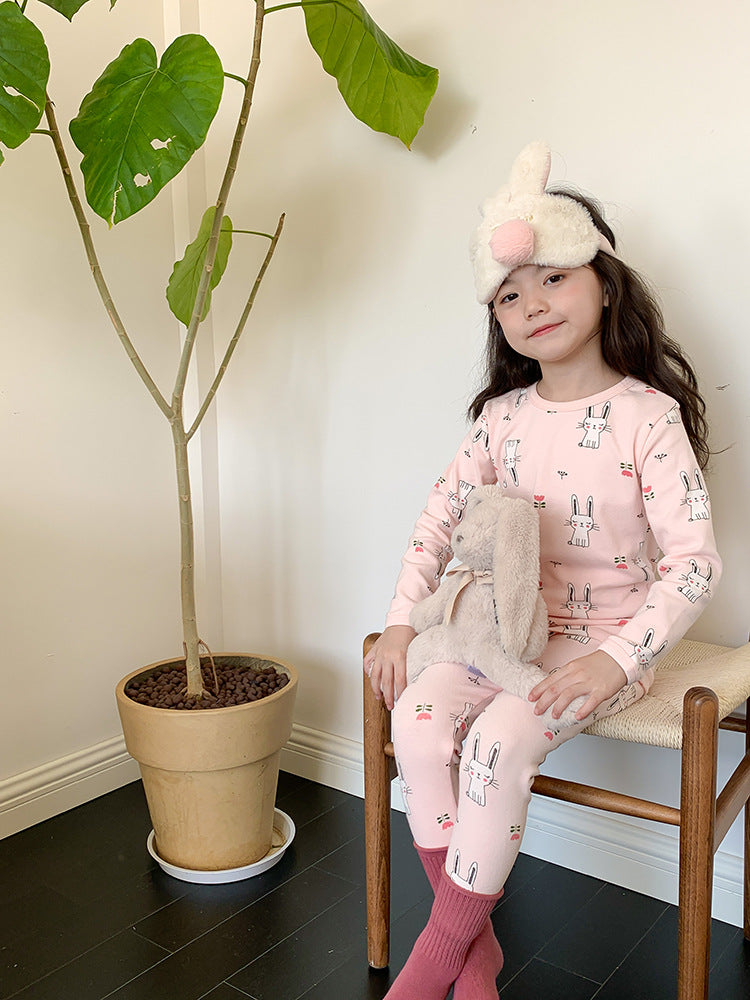 Long Sleeve Printed Pajamas 長袖 プリント パジャマ セット【mh0012243】