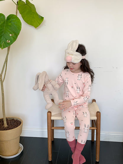 Long Sleeve Printed Pajamas 長袖 プリント パジャマ セット【mh0012243】