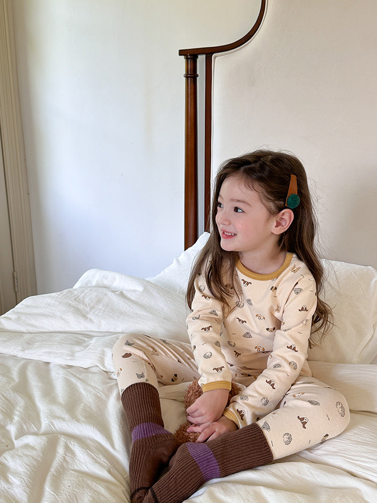 Long Sleeve Printed Pajama Set 長袖 プリント パジャマ セット【mh0012244】