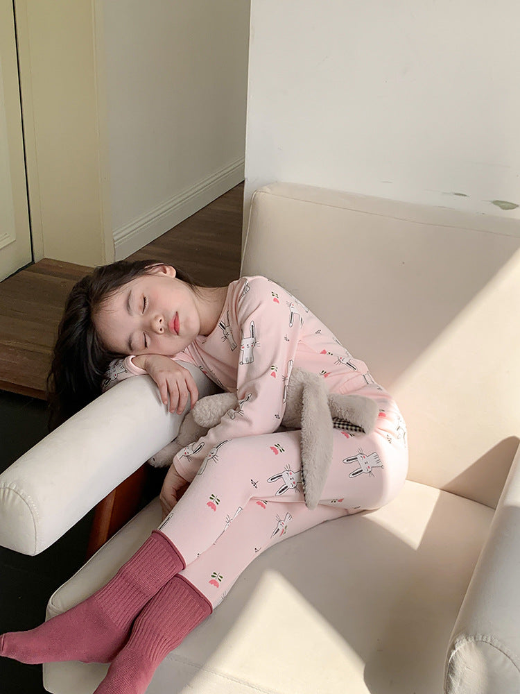 Long Sleeve Printed Pajamas 長袖 プリント パジャマ セット【mh0012243】