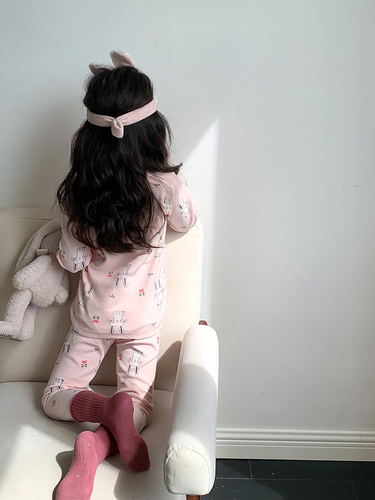 Long Sleeve Printed Pajamas 長袖 プリント パジャマ セット【mh0012243】