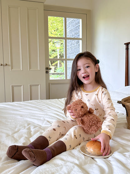 Long Sleeve Printed Pajama Set 長袖 プリント パジャマ セット【mh0012244】