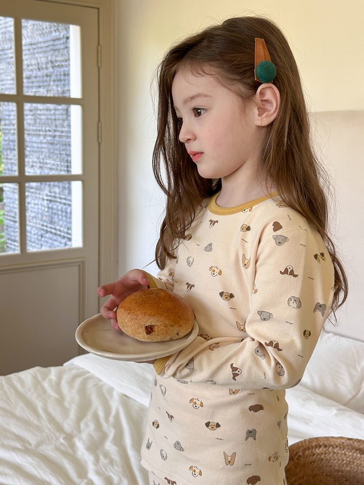 Long Sleeve Printed Pajama Set 長袖 プリント パジャマ セット【mh0012244】