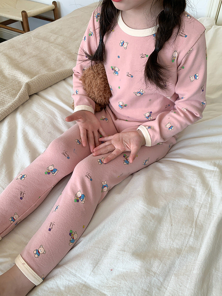 Long Sleeve Printed Pajamas 長袖 プリント パジャマ セット【mh0012243】