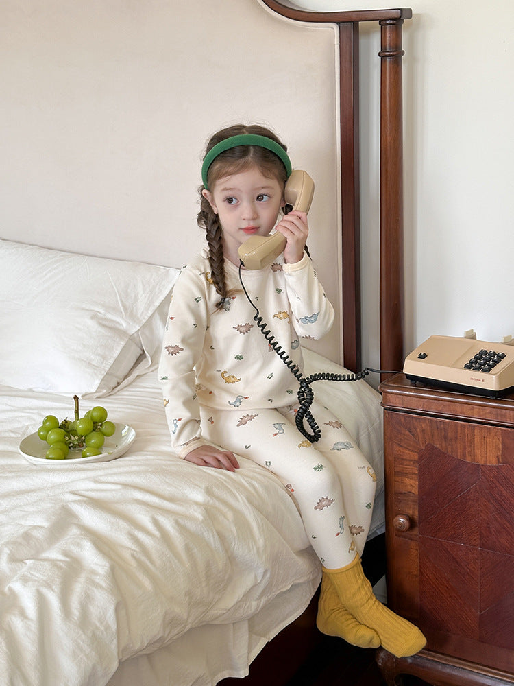 Long Sleeve Printed Pajama Set 長袖 プリント パジャマ セット【mh0012244】