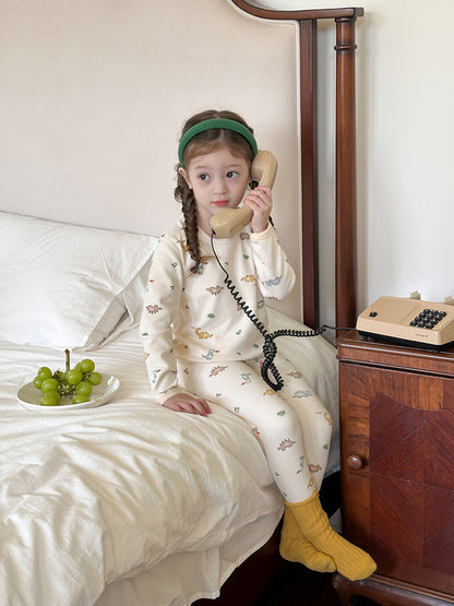 Long Sleeve Printed Pajama Set 長袖 プリント パジャマ セット【mh0012244】