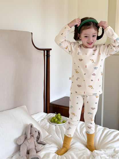 Long Sleeve Printed Pajama Set 長袖 プリント パジャマ セット【mh0012244】