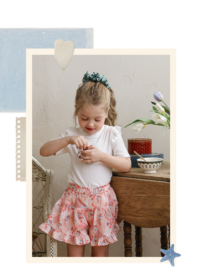 Ruffle Shoulder Tee - Mellow Ruffle Short Sleeve T-Shirt [mh0012986]