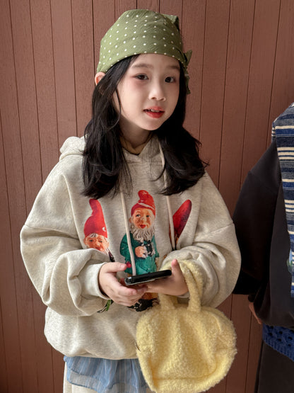 スウェットセットアップ キッズ 裏起毛 ノーム柄 フード付 厚手 ゆったり【mh0011656】