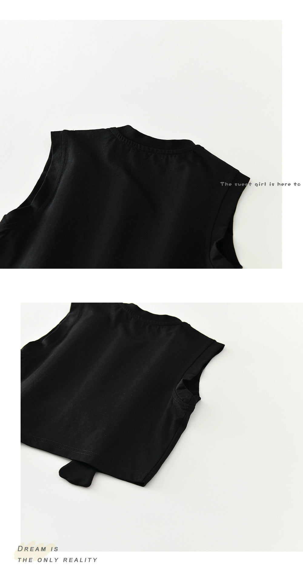 Penguin Applique Sleeveless Set ボーダー ノースリーブTシャツ セット【mh0012846】