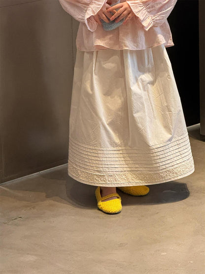 Solid Lace Casual Versatile Skirt レース カジュアルスカート【mh0012224】