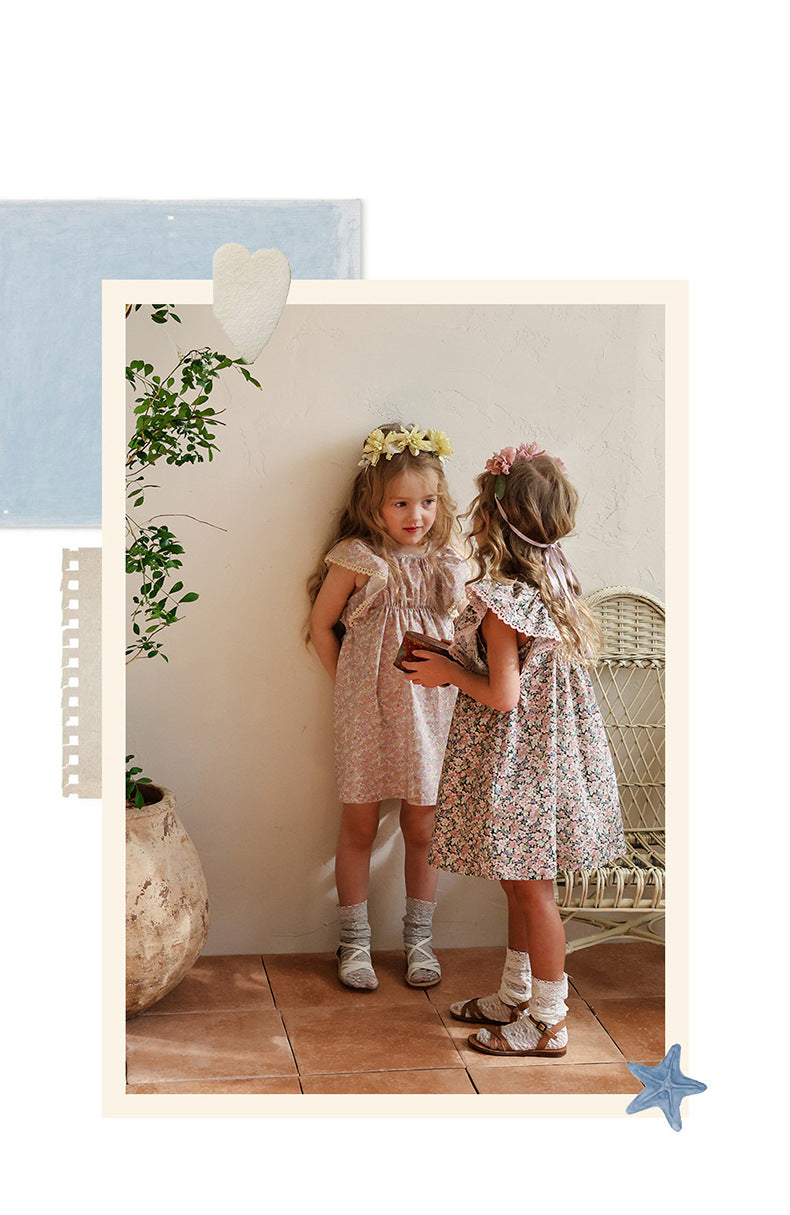 Floral Butterfly Dress 花柄 バタフライスリーブワンピース【mh0012983】