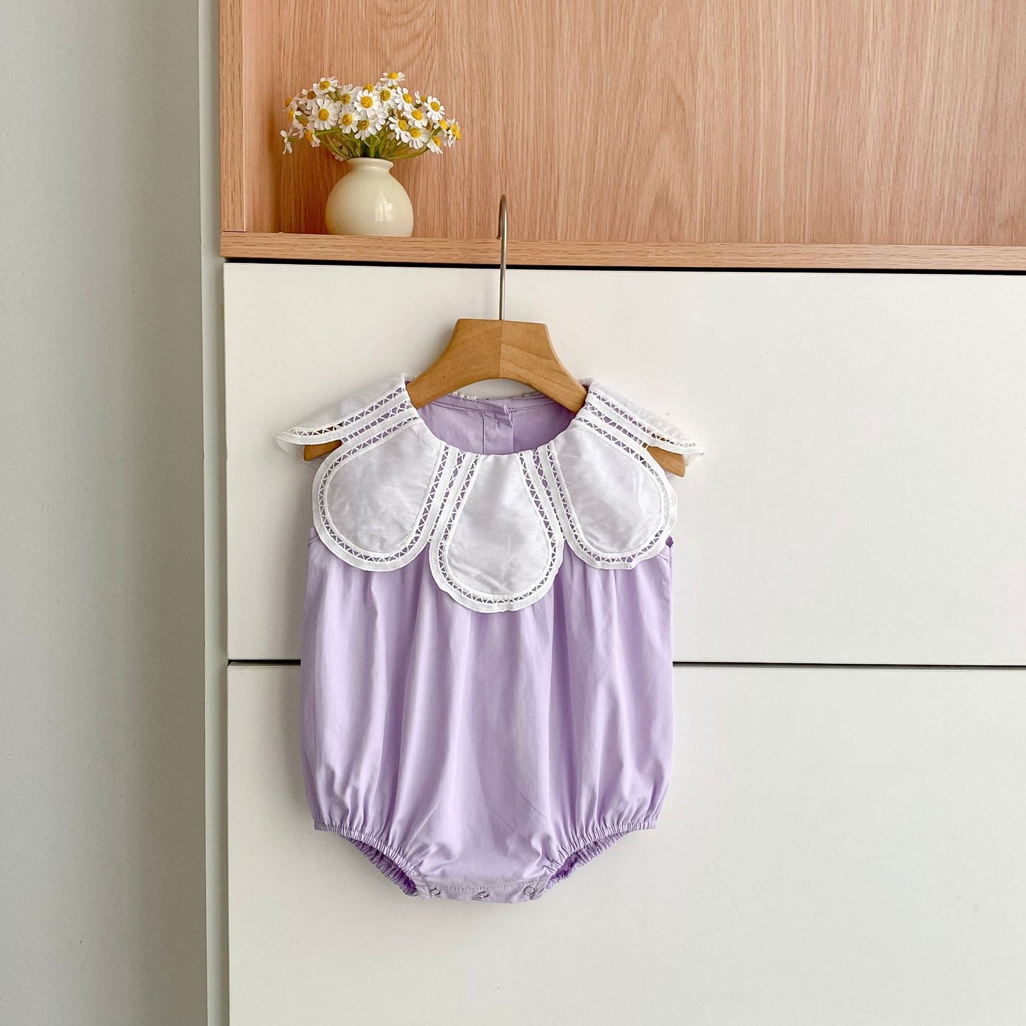 Petal Collar Romper Puff Sleeve Dress ラッフル ロンパース ミモレ丈ワンピース【mh0013158】