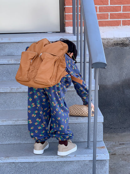 キッズセットアップ フラワープリント トラックジャケット【mh0011650】