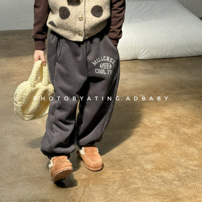 スウェットパンツ 裏ボア ロゴ刺繍 ゆったり ジョガーボトムス【mh0011607】