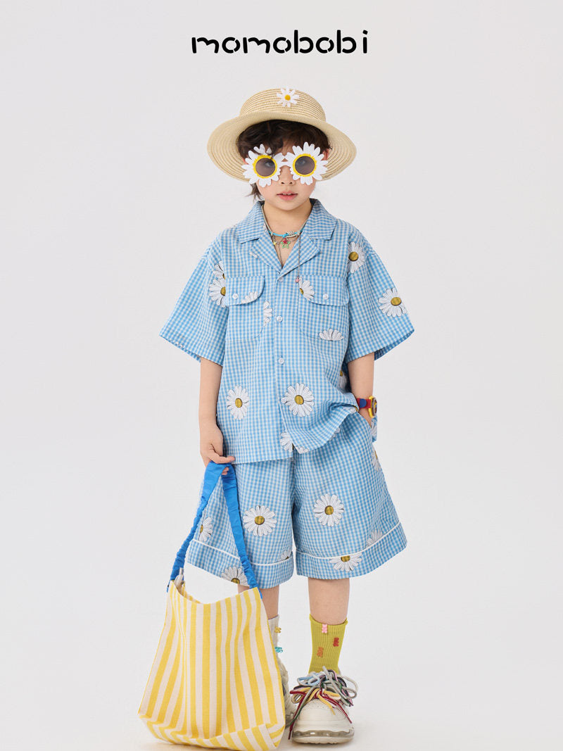 Daisy Gingham Shirt Shorts デイジー チェックシャツ ショートパンツ【mh0013007】
