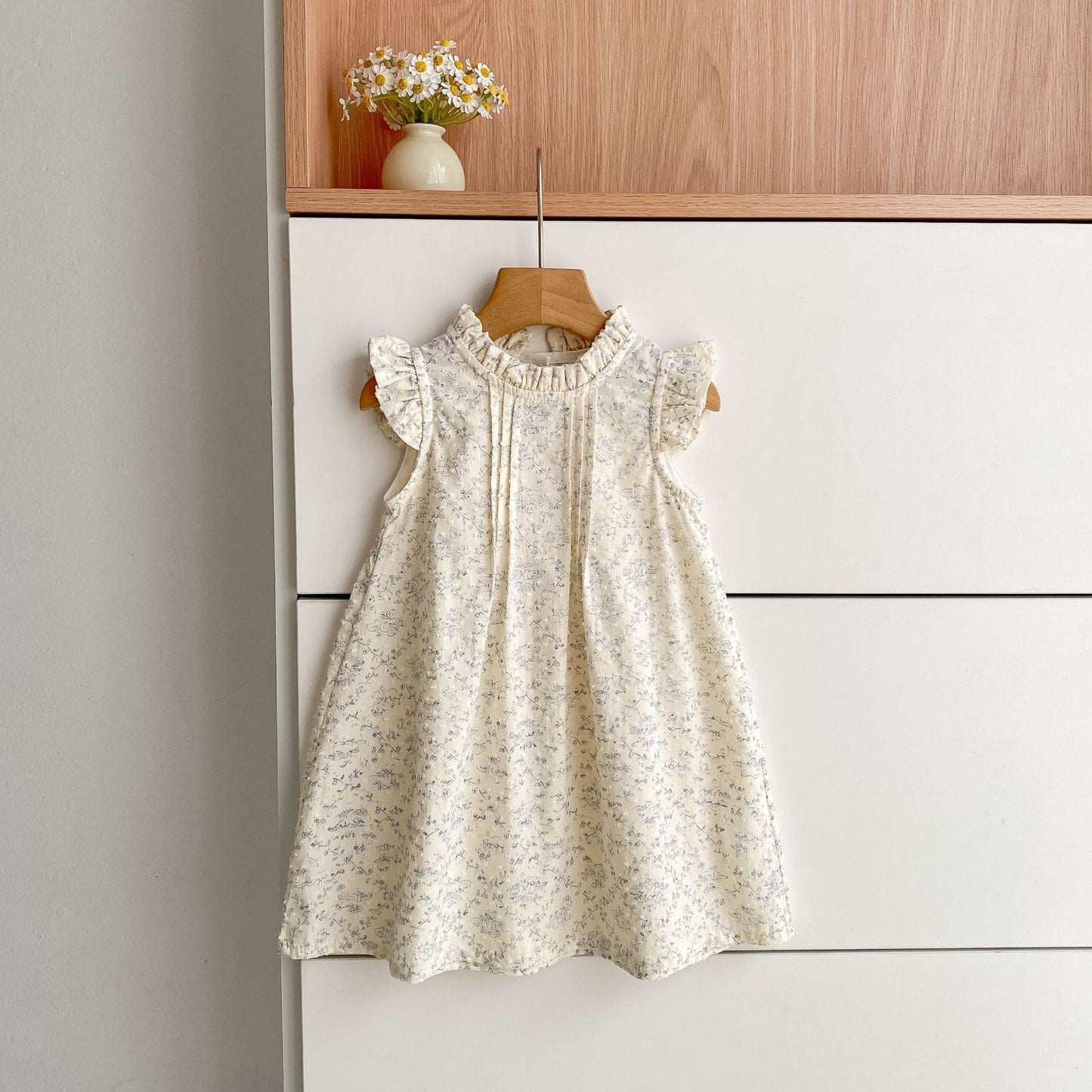 Floral Ruffle Sleeveless Romper Dress フリル ノースリーブロンパース ミモレ丈ワンピース【mh0013157】
