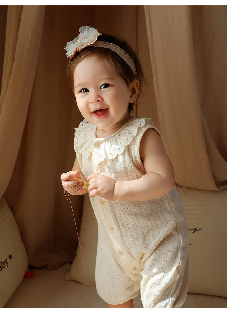 Lace Cotton Romper レース ノースリーブロンパース【mh0013027】