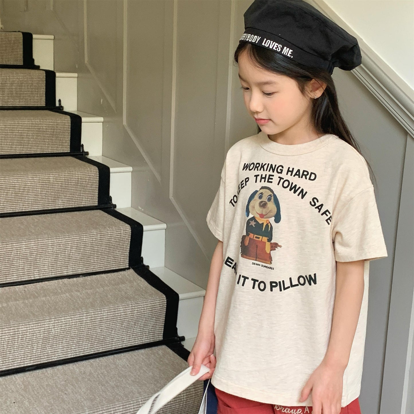 Dog Print Graphic T-shirt ドッグプリント 半袖Tシャツ【mh0013221】