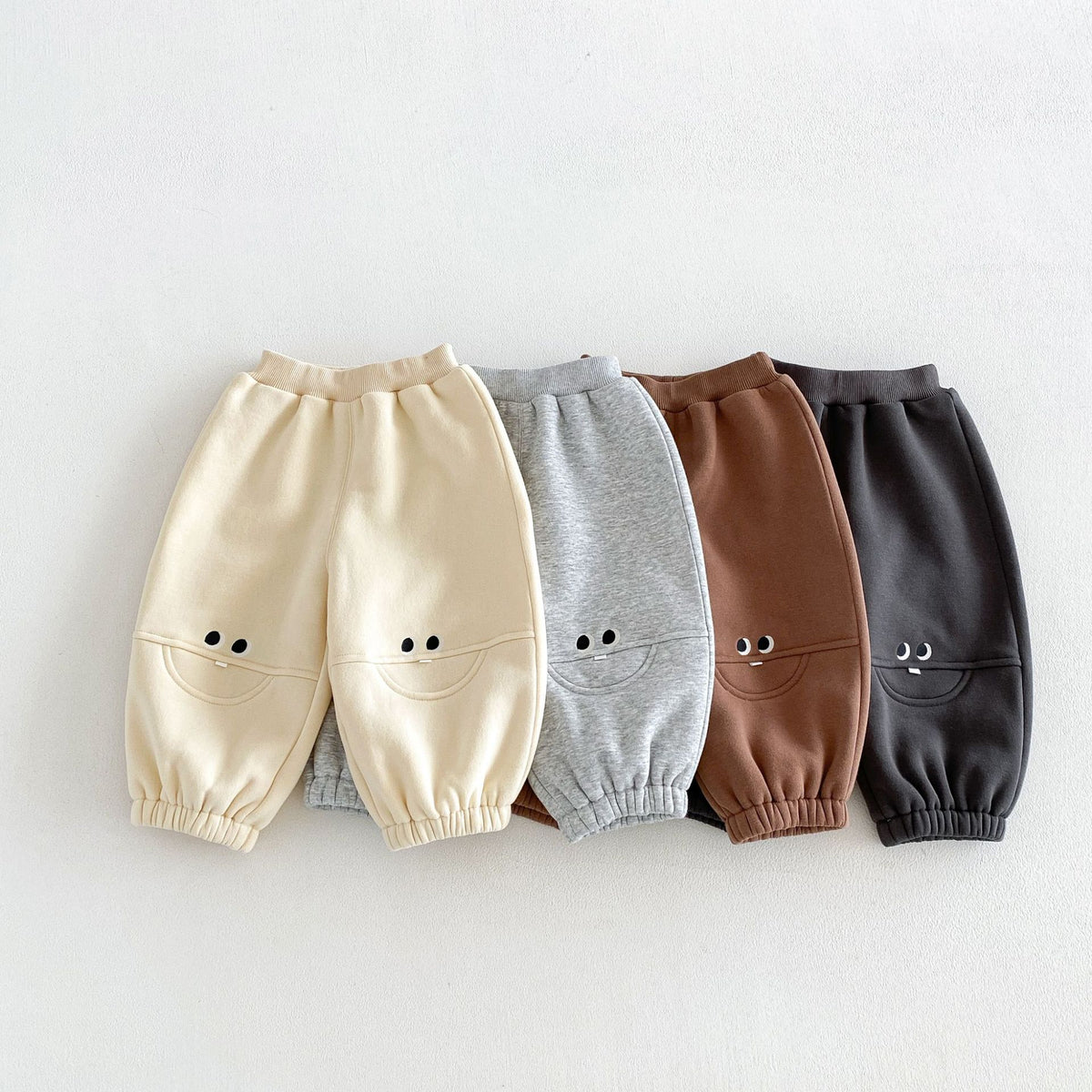 Kids' Smile Embroidered Brushed-Lining Joggers [mh0014776]
