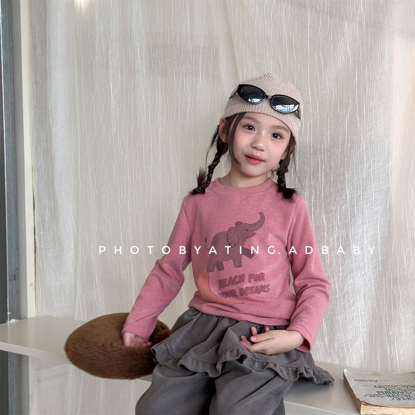 Kids Elephant Print Long Sleeve T-shirt [mh0014054]