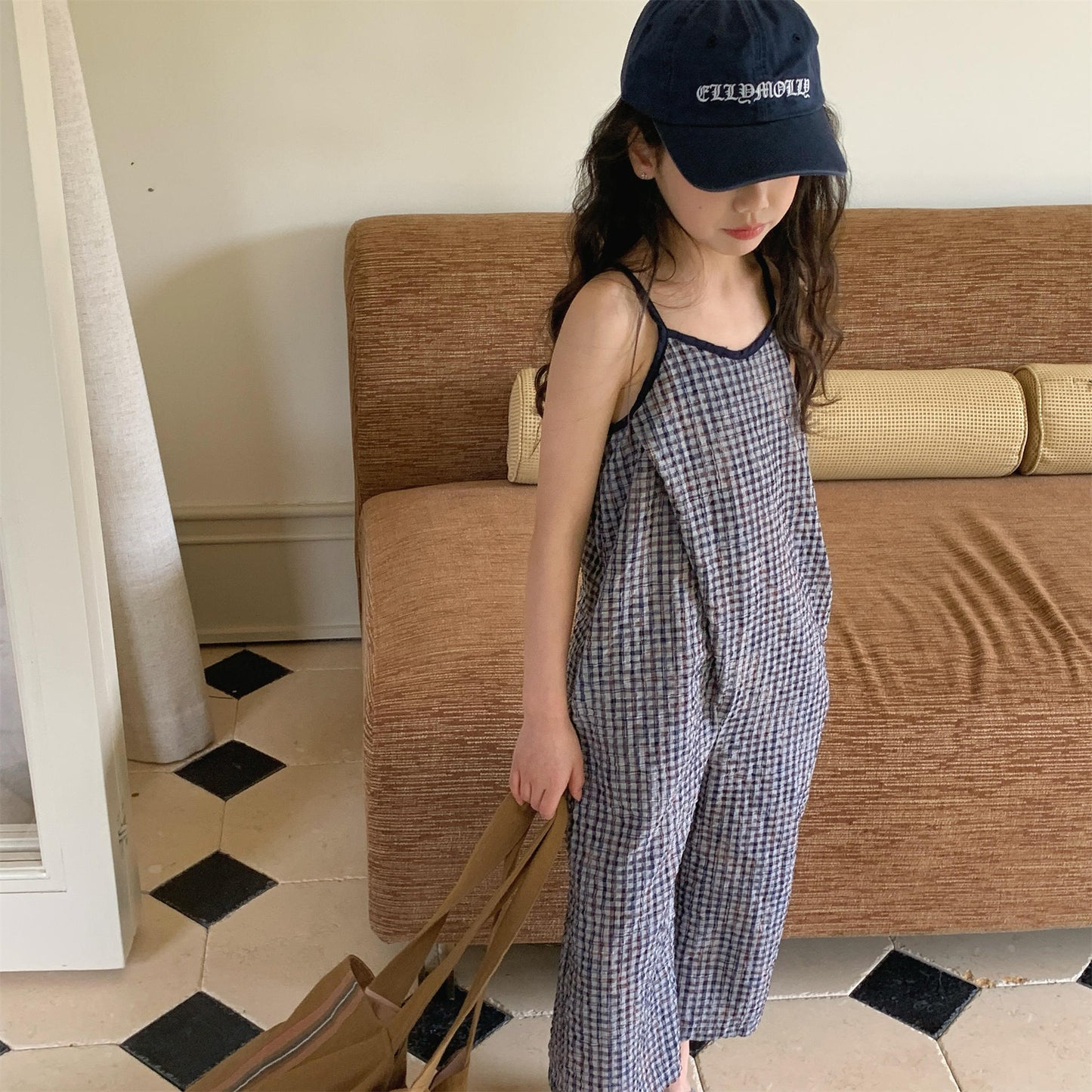 Gingham Check Cami Jumpsuit ギンガムチェック キャミソール オールインワン【mh0012654】