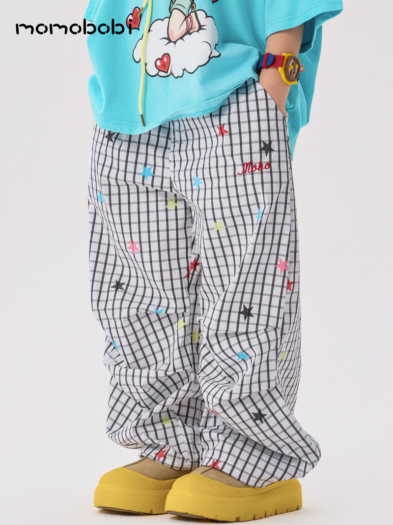 Star Print Stretch Pants カラフルスター ロングルーズパンツ【mh0013004】