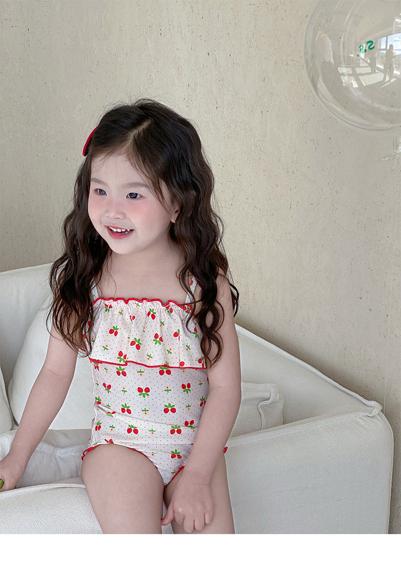 UPF50 Plus Cherry Heart Printed One-piece チェリー ハート 水着【mh0012595】